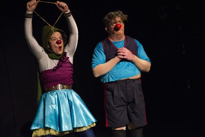 Sarah Lianne Foster and Michael O'Neill in their most recent show, "Terrifying Shrubbery."
